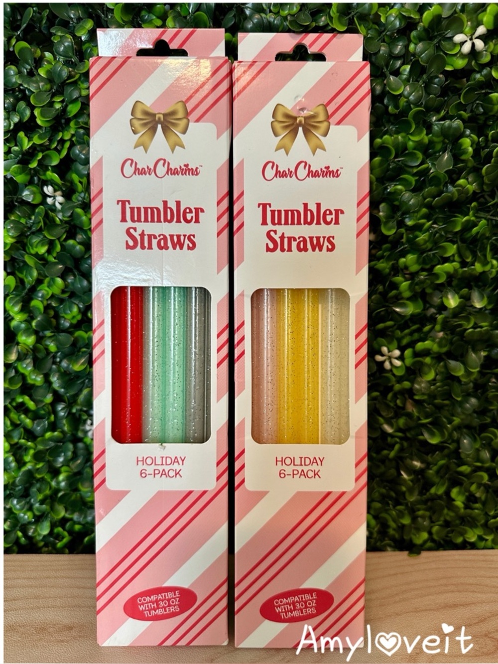 Char Charms Glitter Tumbler Straws 2 X 6 Packs #92